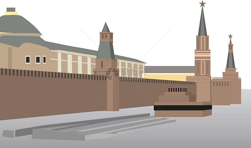 克里姆林伦高塔和莫斯科部分墙壁图片