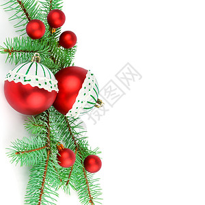 圣诞节装饰布道上面有白色背景的fir树枝文本空闲间图片
