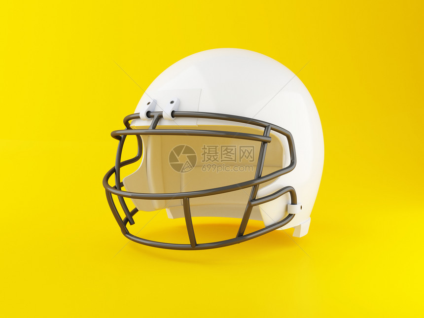 3d铸造者图像黄色背景的美国足球头盔体育概念图片