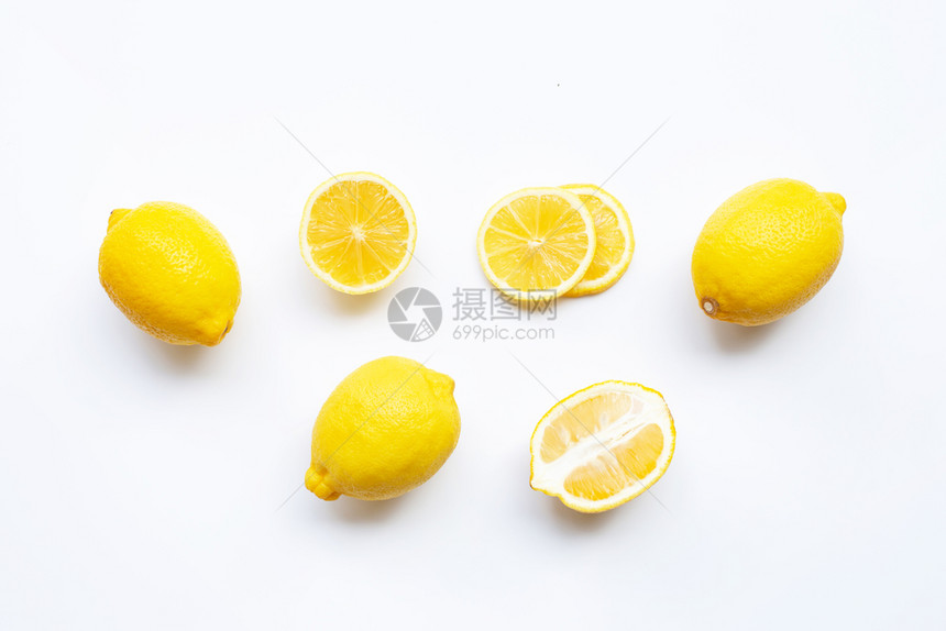 白底的柠檬片图片