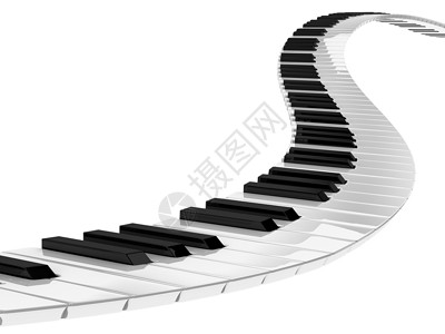 白色钢琴素材钢琴键盘螺旋音乐概念背景