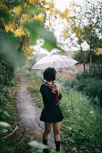 冯雨芝写真学生雨中摄影写真背景