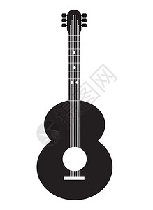 白色背景的吉他图标符号图片