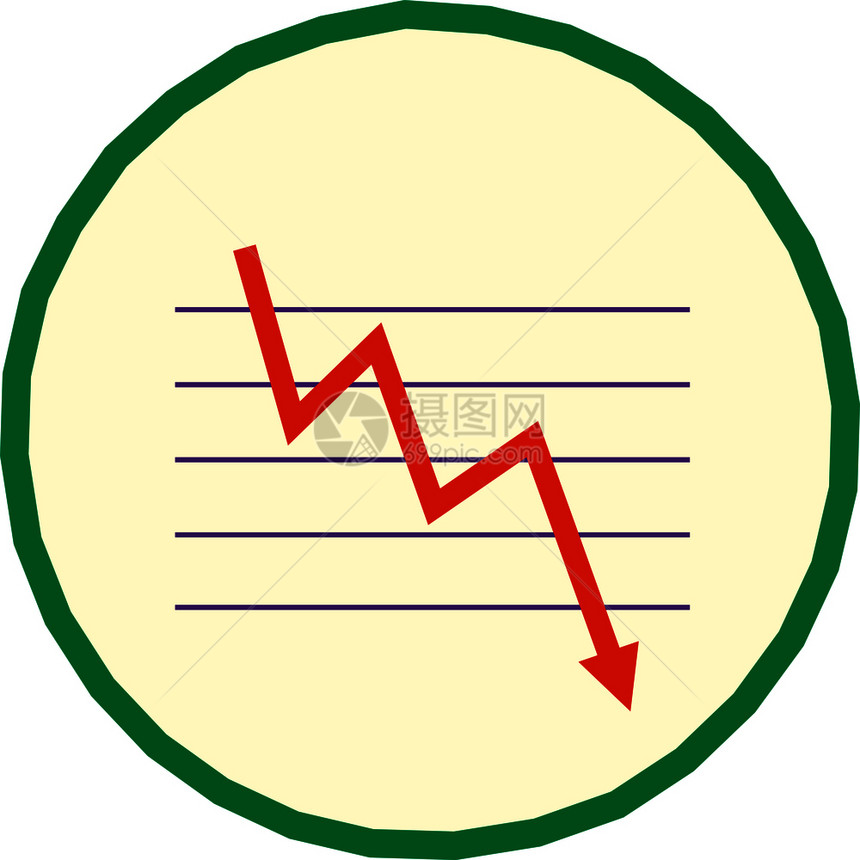 向下箭头财务图表图片