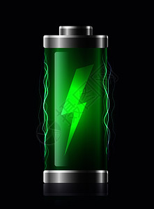 能量池用闪电充池用于您创造力的矢量元素用闪电显示透明充池设计图片