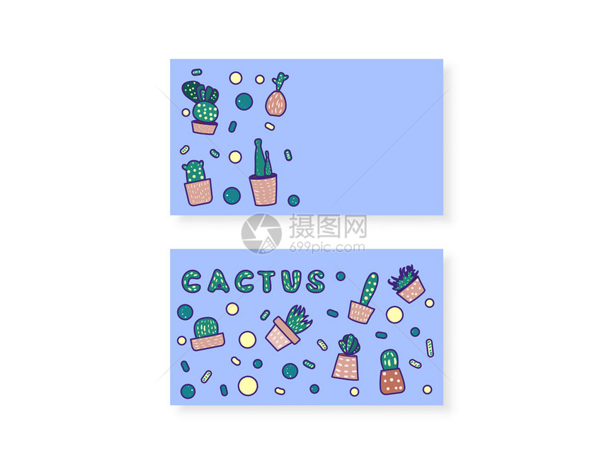 涂鸦风格矢量仙人掌图片