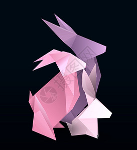 折纸兔子卡通矢量设计元素图片