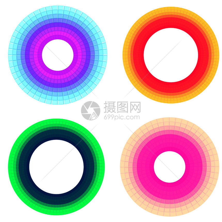 彩色圆圈卡通矢量设计元素图片