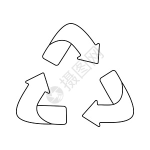 分离图标橄榄箭头回收生态符号循环图标材料符号简单矢量设计插图在白色背景中分离橄榄箭头回收生态符号循环图标背景