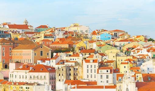 Lisbon老城的全景LisbonPrtugal图片