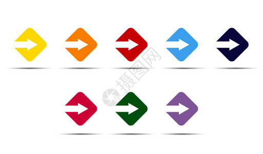 箭头贴纸箭头从正方块中切除元素的颜色组平面设计插画