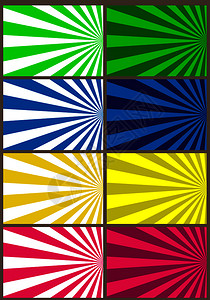 从边缘辐射的彩色线一组多彩螺旋背景用于设计和装饰图片