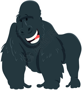 喜悦大猩猿动物品味的漫画插图背景图片