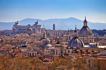 一座永恒的罗马城标志了天台的际之景意大利的首都高清图片
