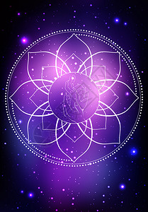 Budha和Luds框架在宇宙背景上的一手布丁和框架露珠的矢量插图您的创造力矢量元素budha和一框架的矢量插图插画