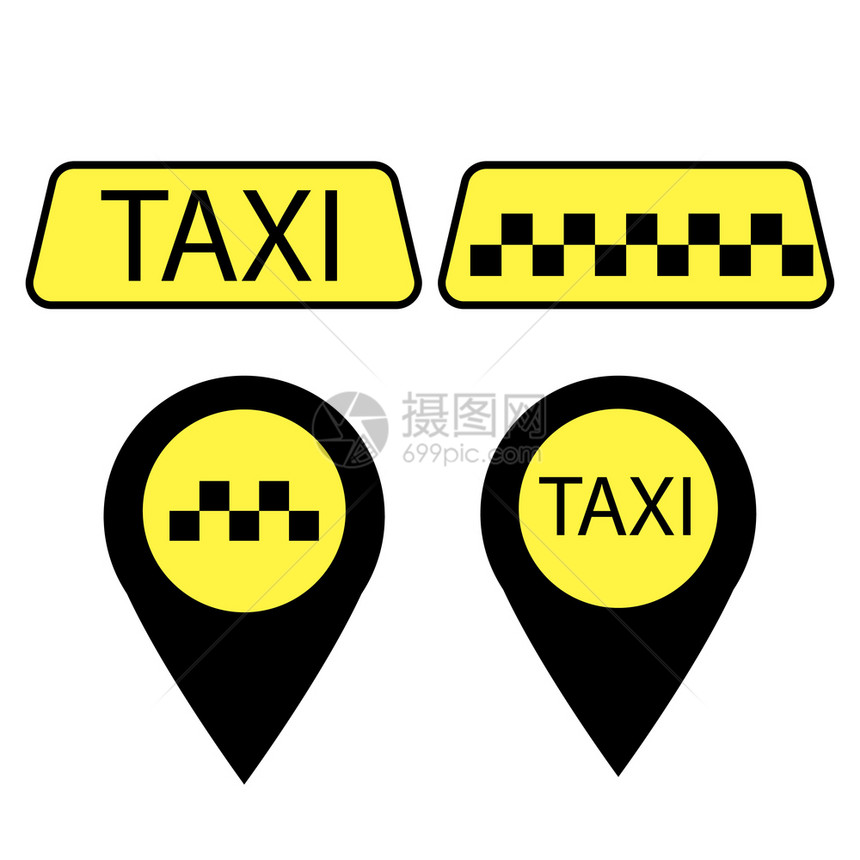 出租车汽或带指针的塞尔维斯或的插图出租车汽或塞尔维斯矢量的插图图片