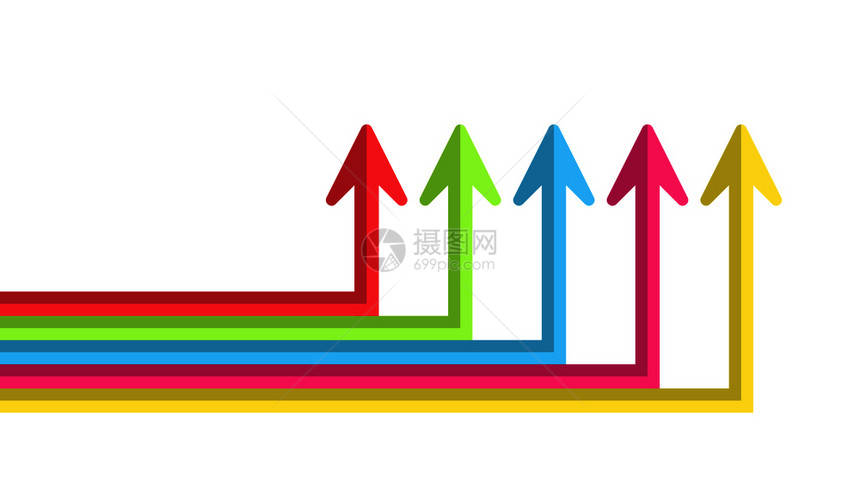 不同长度的彩色箭头图片