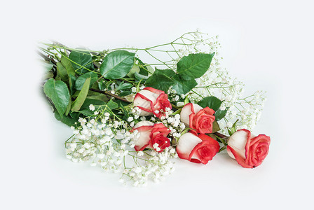 红玫瑰花束背景图片