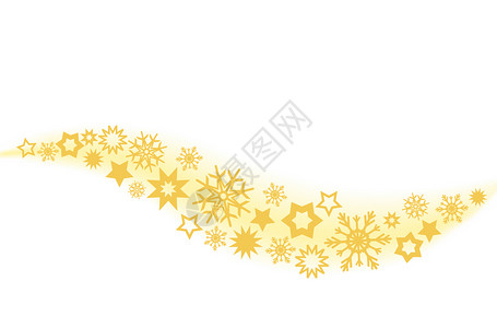 带有金装饰星雪花鱼群矢量插图的圣诞节背景图片