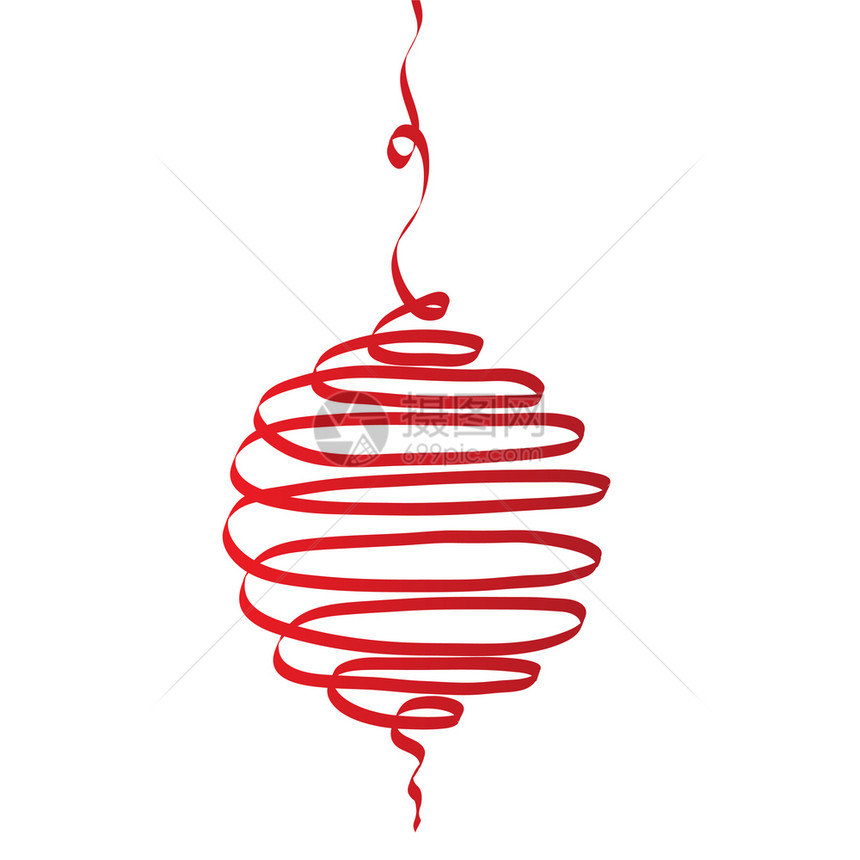 用于设计带条的红装饰圣诞树球库存矢量插图图片
