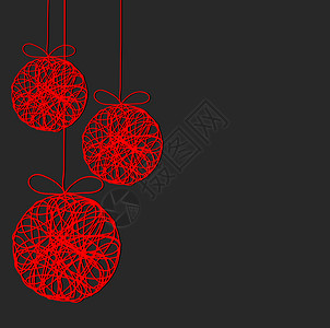 深底的红色圣诞节装饰球库存矢量插图背景图片