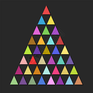 颜色设计圣诞节树底三角圣诞派对邀请鱼群矢量插图图片