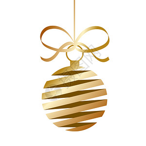 金色装饰丝带金色圣诞节装饰品设计图片