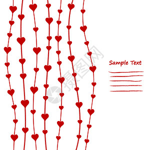 爱的贺卡连锁红心库存矢量插图图片