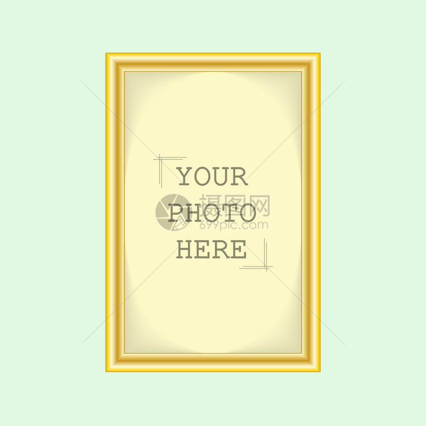 照片文凭或的垂直金框该可用于文本图片