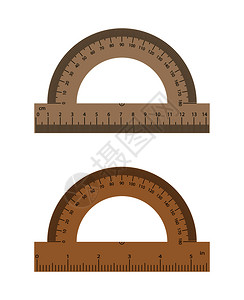 英寸尺子彩色量角器插画