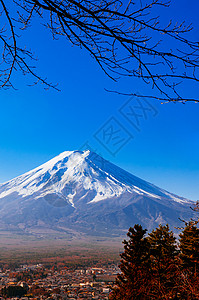 荒仓山在河口附近的fujiyoshda背景