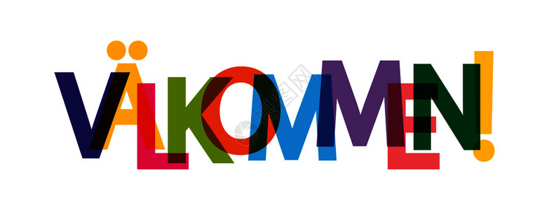 字母多彩设计彩色横幅欢迎写设计和装饰的字母瑞典语插画