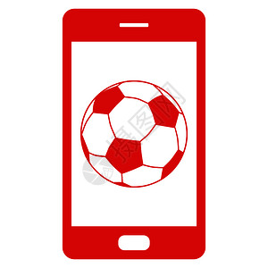手机足球足球和智能手机插画