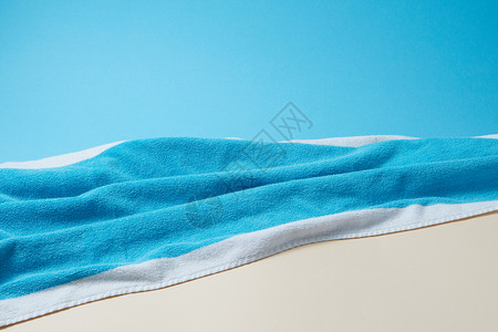 海滨毛巾纹理蓝色高清图片