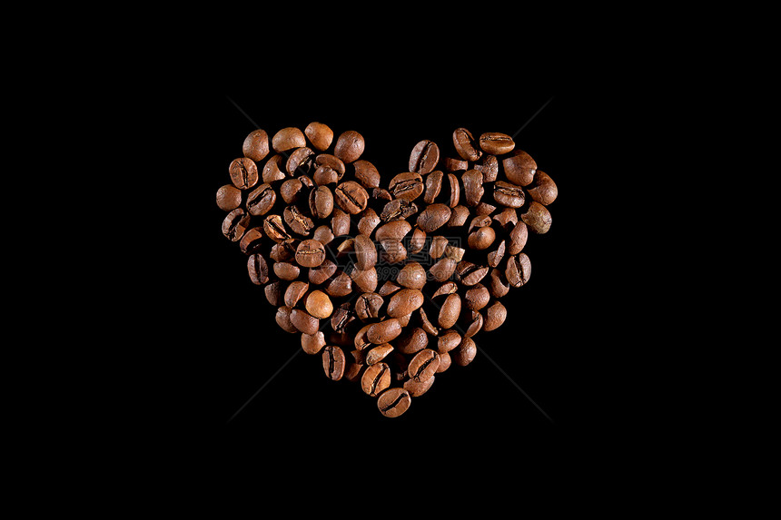 黑底咖啡心形图片