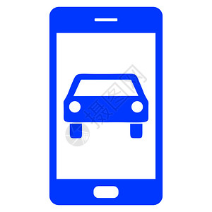 汽车和智能手机蓝色说明图图片