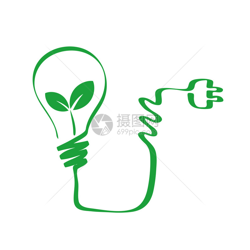 绿叶电灯泡图片