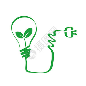 绿叶电灯泡背景图片