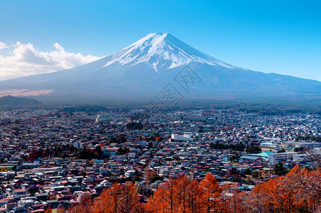 荒仓山在川口谷附近的fujiyoshda公园背景