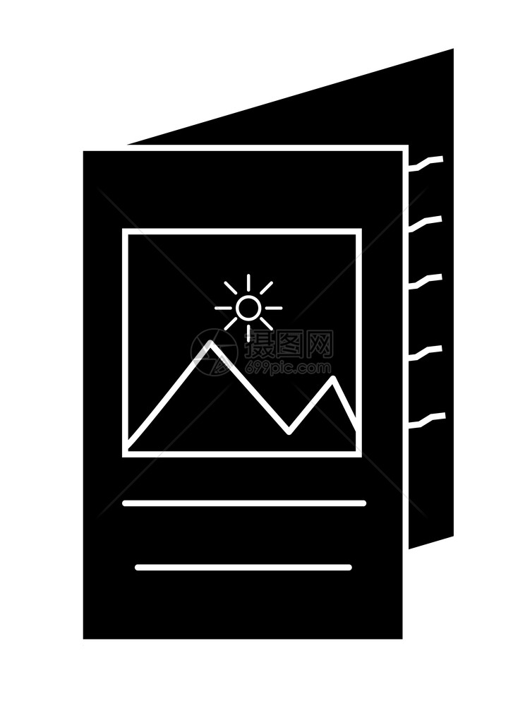白色背景上的时态平板风格小册子图标网站设计标识应用程序ui小册子符号目录图片