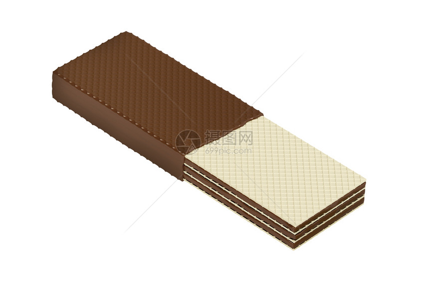 半圆饼巧克力孤立在白色背景上图片