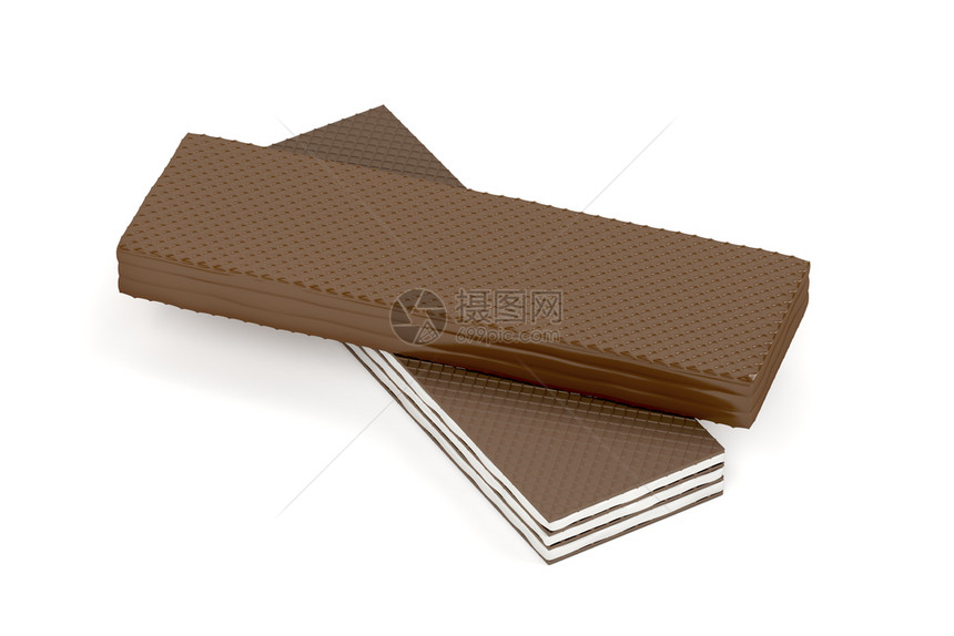 白色背景上的两种巧克力饼图片