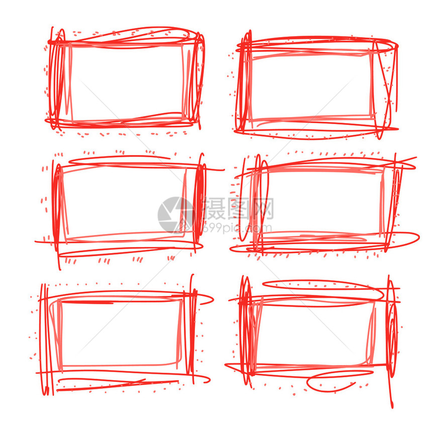 dole样式框一组矩形手绘边框矢量说明图片