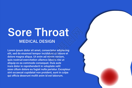 喉咙疼痛喉咙痛病人药理设计模板喉咙符号痛病媒图解口腔喉咙口腔插画