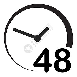 48小时发货白色背景48小时平面风格48小时标志网站设计标志应用程序即48小时符号的简单象形图圆箭头翻转时间图标背景
