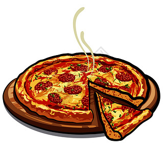 自制香肠披萨插画