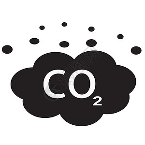 UI标识白色背景上的co2图标平板样式用于网站设计标识应用程序ui排放符号的二氧化碳图标减少排放符号背景