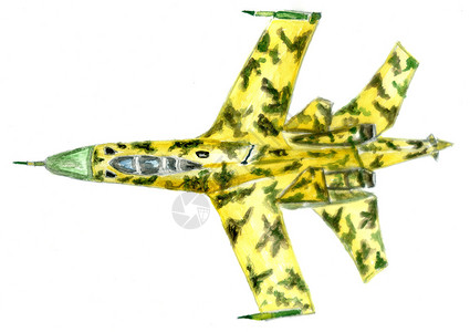 水彩飞机军用飞机绘画设计图背景