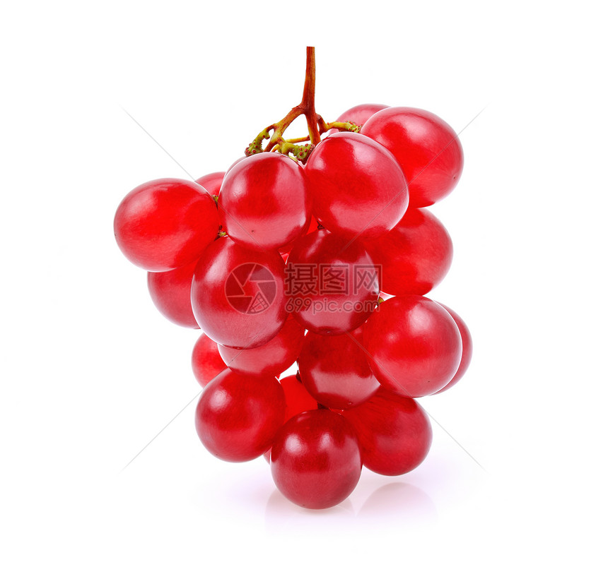 白孤立的红葡萄图片