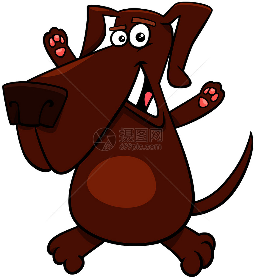 喜棕色狗动物品味的漫画插图图片
